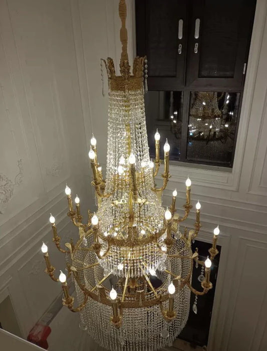 Rylight Extra Large Luxury Crystal Tassel Candle Chandelier