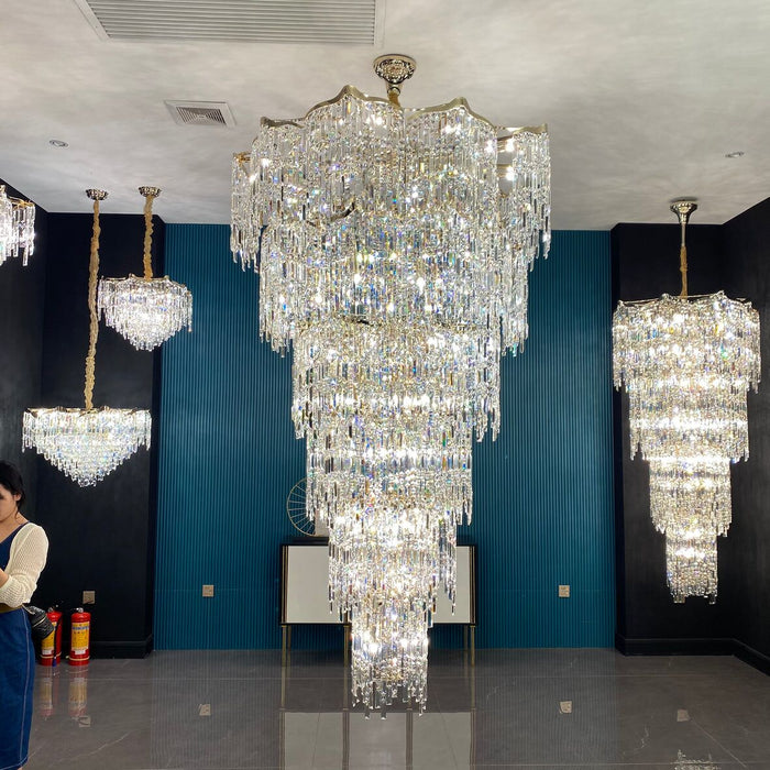 Rylight Multi-Tier Oversized European Luxury Crystal Chandelier