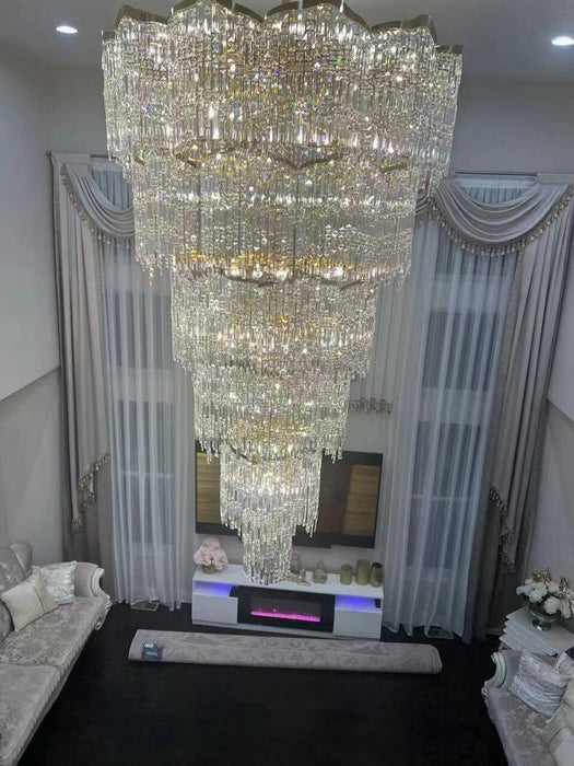 Rylight Multi-Tier Oversized European Luxury Crystal Chandelier