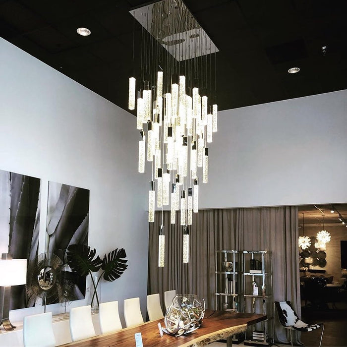 Rylight 3/7/13/25/41-Light Glacier Bubble Crystsal Chandelier in Gold/Chrome/Black Finish