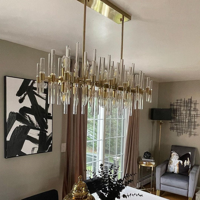 Rylight Round/Oval Crystal Cylinder Chandelier