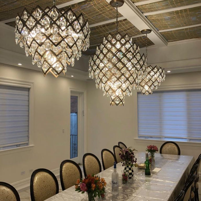 Rylight 6-Tier Art Design Pinecone Crystal Chandelier