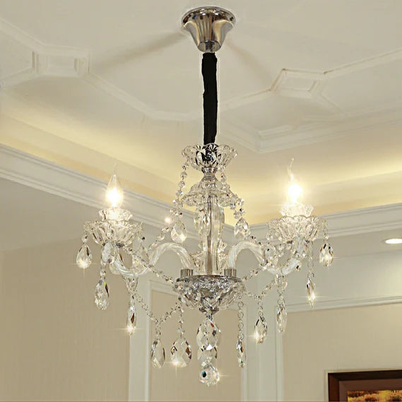 Rylight 3/6/8/10/12/15/18/24/30/32-Light Antique European Candle Crystal Chandelier