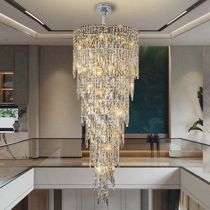 Luxury Multi-layer Crystal Chandelier for Staircase/Foyer