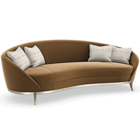 Rylight Caramel-colored Velvet Sofa