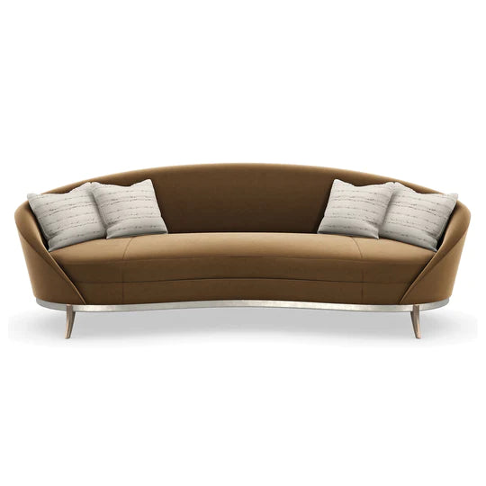 Rylight Caramel-colored Velvet Sofa