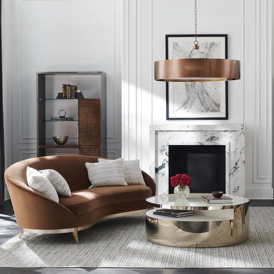 Rylight Caramel-colored Velvet Sofa