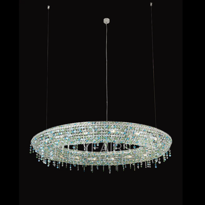 Luxury Circle Colorful Crystal Chandelier for Living Room/Low-ceiling