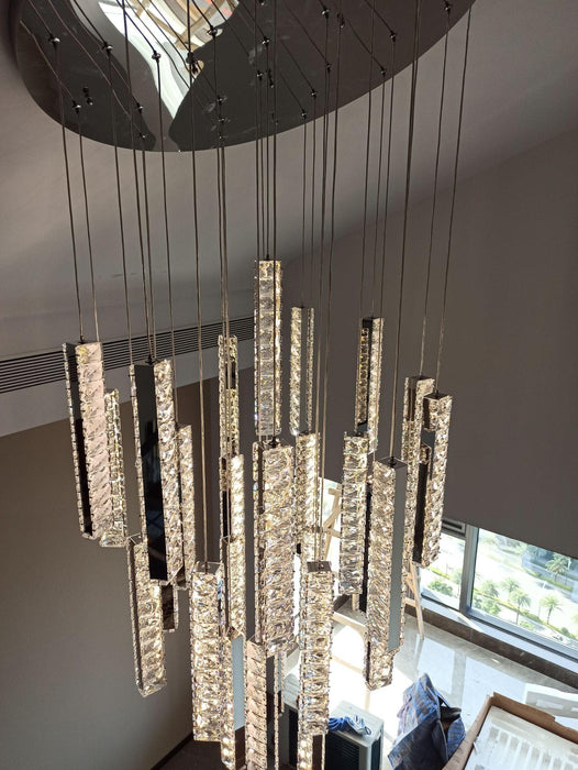 Rylight 12/15/18/21/24-Light Spiral Crystal Chandelier