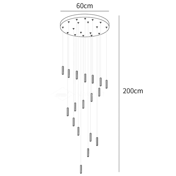 Rylight 12/15/18/21/24-Light Spiral Crystal Chandelier