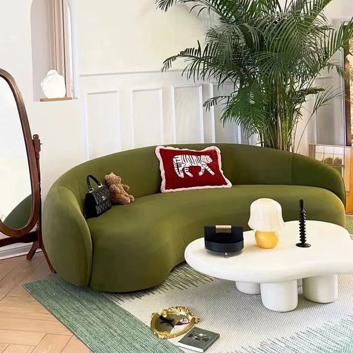 French Semi-Circular Cashew Sofa For Living Room