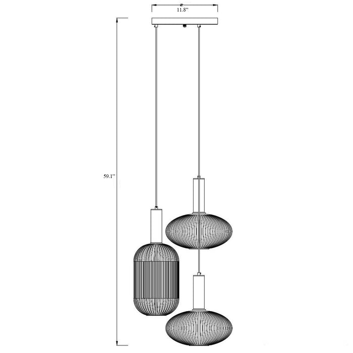 Rylight 3-lichts Scandinavische minimalistische moderne luxe glazen kroonluchter