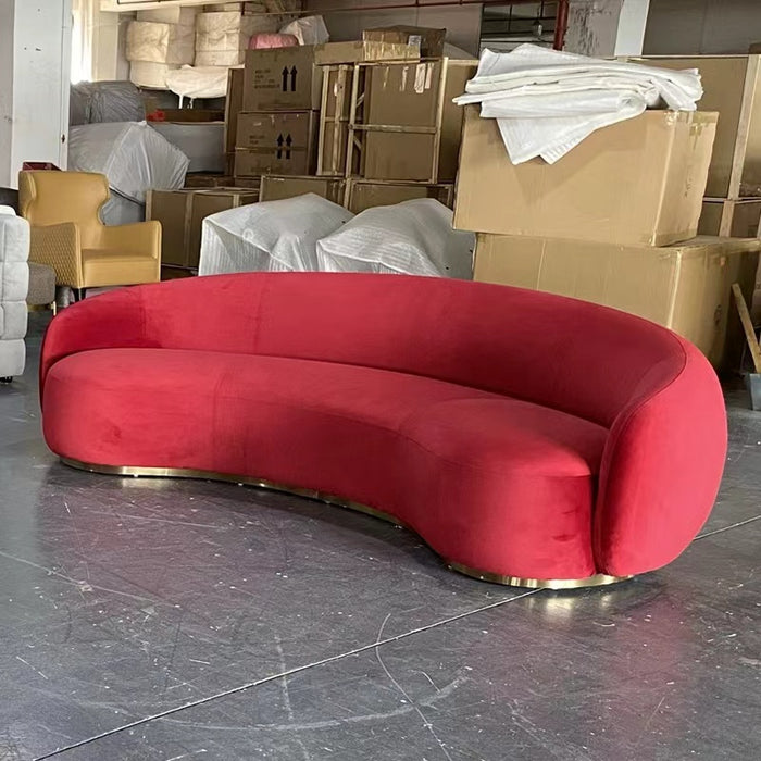 French Semi-Circular Cashew Sofa For Living Room