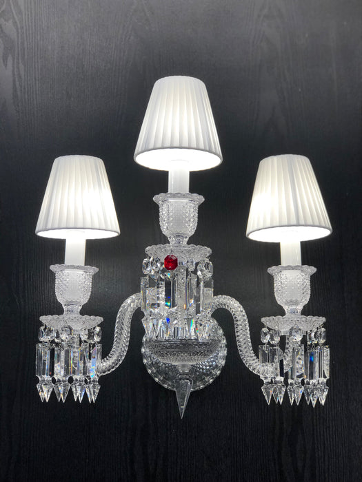 Luxury 3-Candle Crystal Wall Lamp