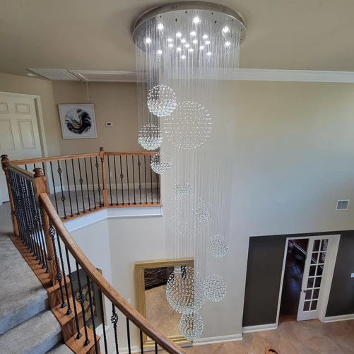 Rylight Designer-recommended Spiral Crystal Raindrop Chandelier