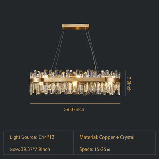 Rylight luxe en moderne ronde kristallen kroonluchter