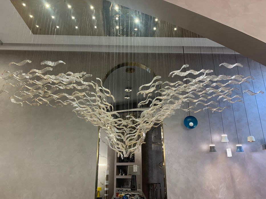 Modern Creative Luxury Seagull Shape Floating Leaves Chandelier for Kitchen Island/Dining Room