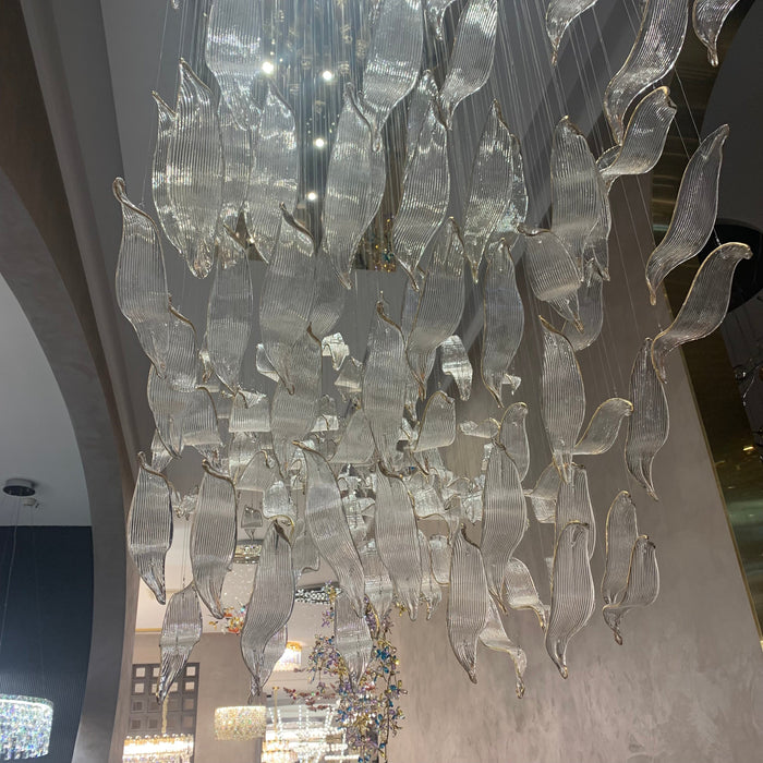 Modern Creative Luxury Seagull Shape Floating Leaves Chandelier for Kitchen Island/Dining Room