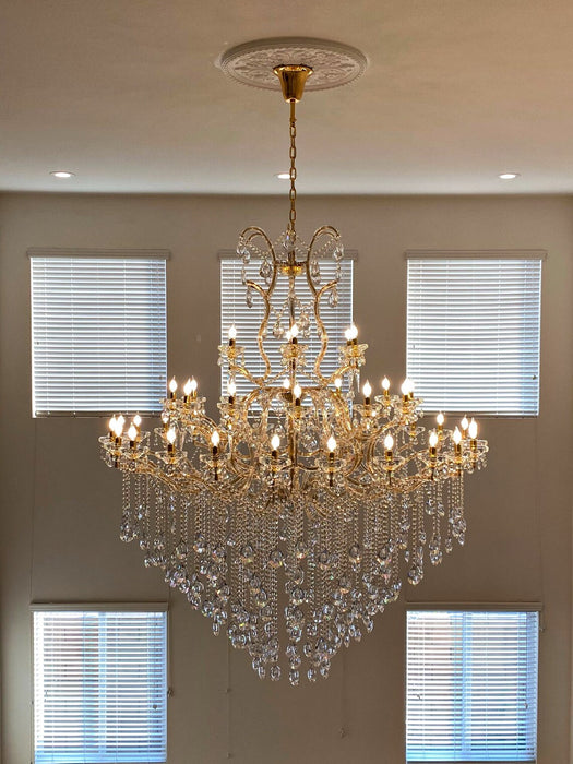 Rylight 47.2"/67"W Candle Light Crystal Chandelier