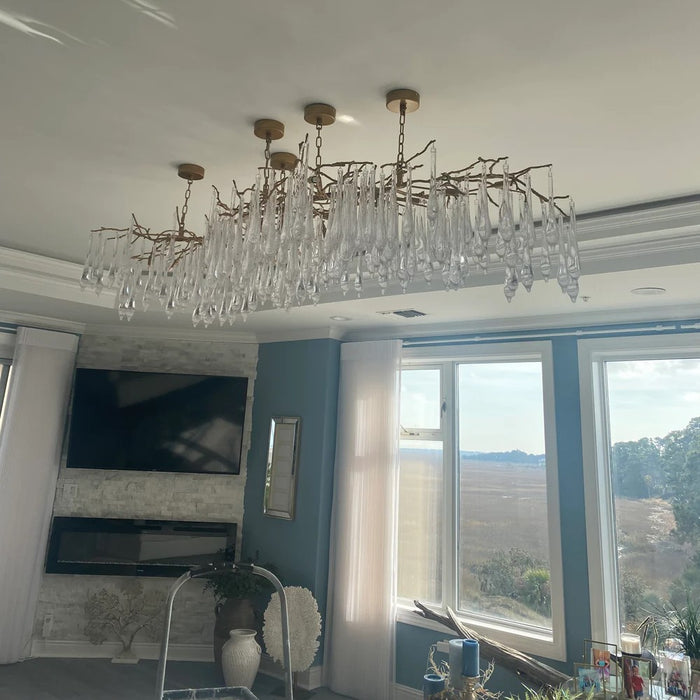 Rylight 20/24/35-Light Extra Large Icicle Crystal Chandelier