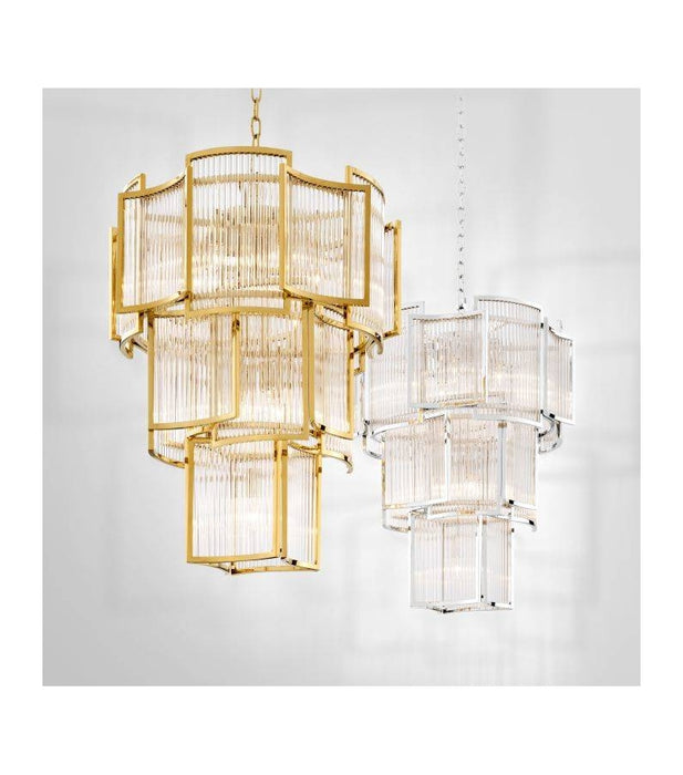 Rylight Luxury Style Crystal Chandelier in Gold/Chrome Finish