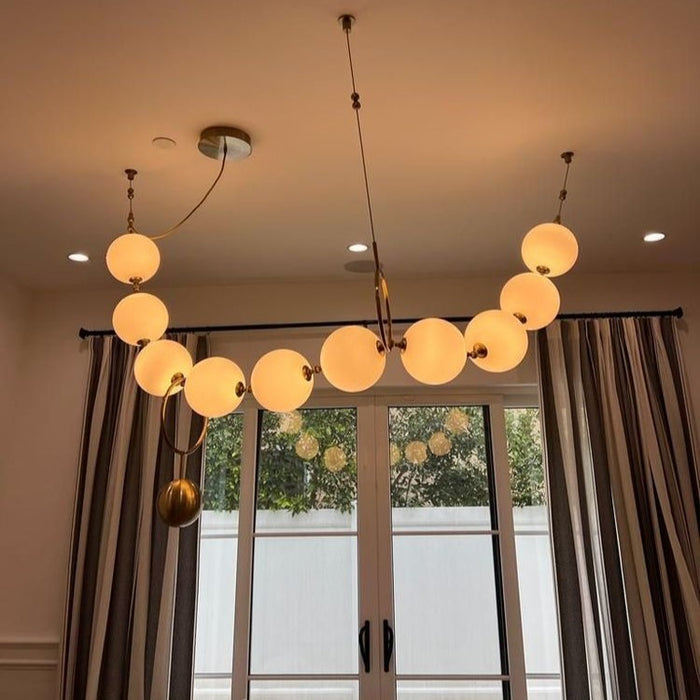 Rylight Modern Simple Acrylic Pearl Necklace Chandelier