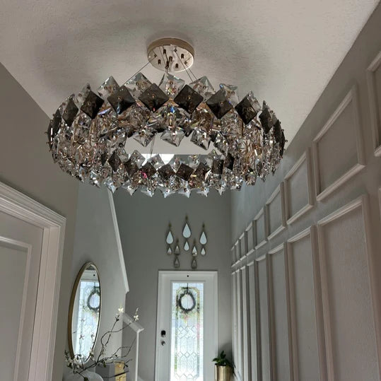 Rylight 6/8 Light Diamond-shaped Crystal Chandelier