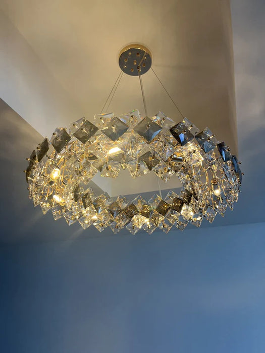 Rylight 6/8 Light Diamond-shaped Crystal Chandelier