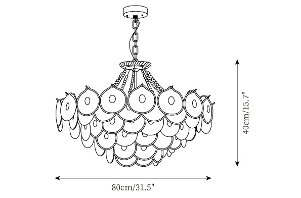 Rylight 3/4/5-Layer Pearl Necklace Glass Chandelier