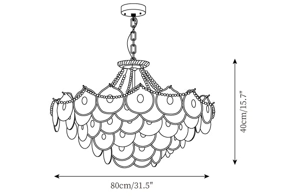 Rylight 3/4/5-Layer Pearl Necklace Glass Chandelier