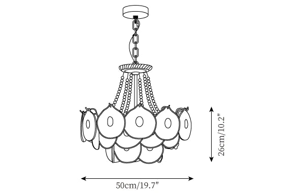 Rylight 3/4/5-Layer Pearl Necklace Glass Chandelier