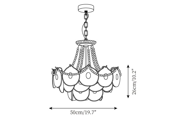 Rylight 3/4/5-Layer Pearl Necklace Glass Chandelier