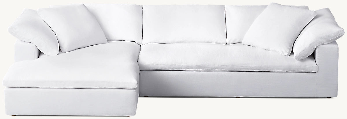 Rylight Cloud Left/Right-Arm Seat Sectional Performance Linen Weave Sofa