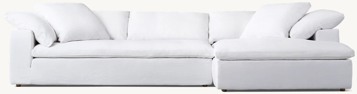 Rylight Cloud Left/Right-Arm Seat Sectional Performance Linen Weave Sofa
