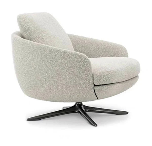 Rylight Modern White Revolving Lounge Chair