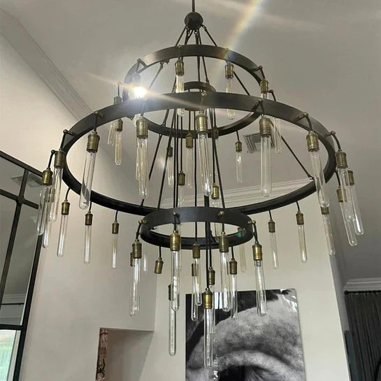 Final Sale · Retro-Inspired Ring Chandelier for High-ceiling