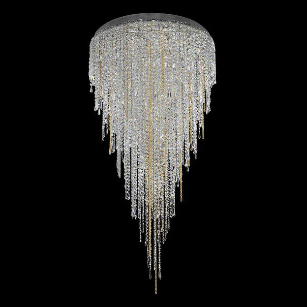 Rylight Waterfalls Flush Mount/Suspension Crystal Tassel Chandelier