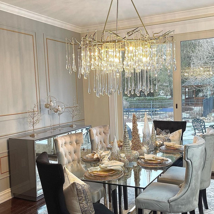 Rylight Luxury Branch Crystal Chandelier in Gold Finish