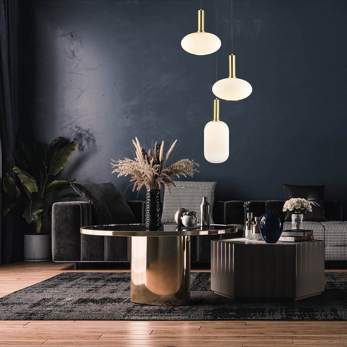 Rylight 3-lichts Scandinavische minimalistische moderne luxe glazen kroonluchter