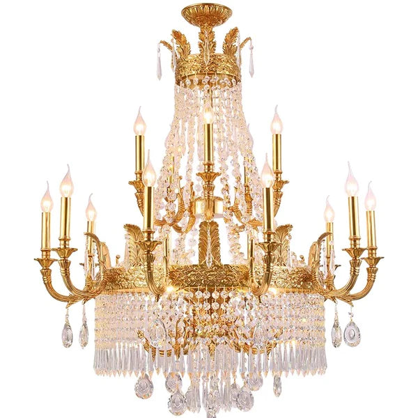 Rylight Extra Large Luxury Crystal Tassel Candle Chandelier