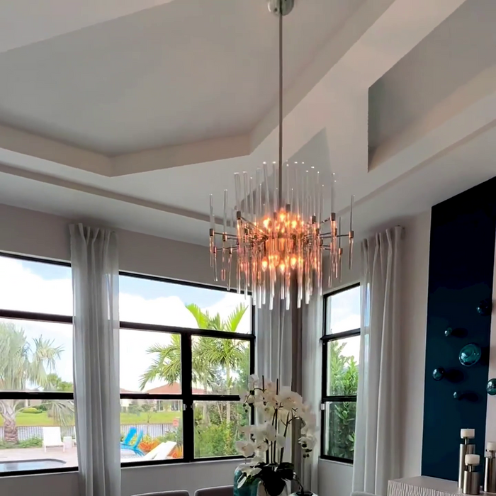 Rylight 8-Light Glass Rods Chandelier