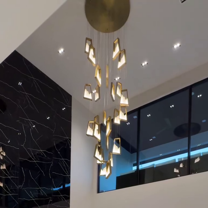 Rylight moderne luxe marmeren kroonluchter in gouden afwerking