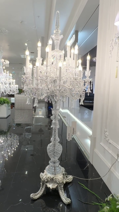 Luxury Candle Light Crystal Floor Lamp